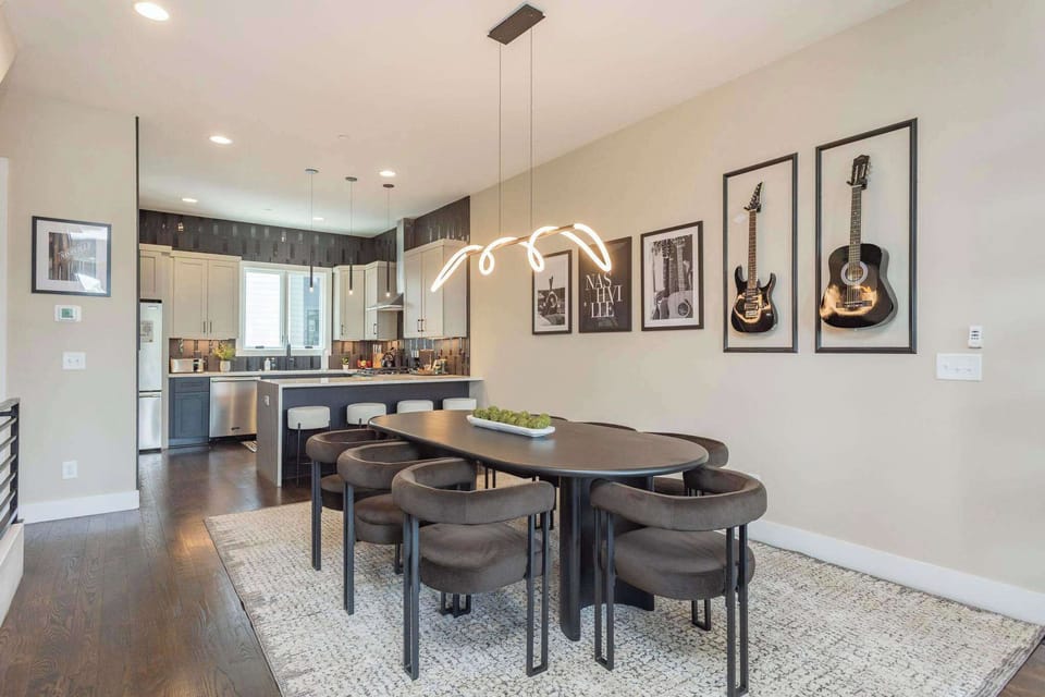 Dining Room Table + Kitchen Island Seating