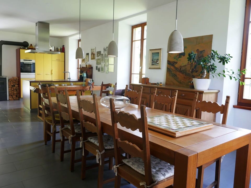 Furniture, Interior Design, Flooring, Chair, Dining Room, Table, Floor, Wood, Kitchen & Dining Room Table, Ceiling