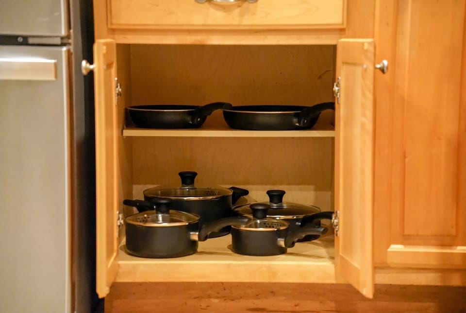 Well-stocked kitchen cookware for easy, at-home meal prep