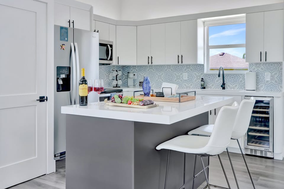 Kitchen | Counter seating for two.