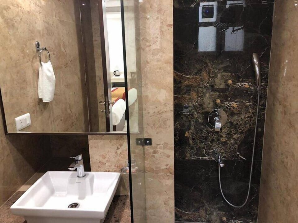 Slippers, towels, soap, shampoo