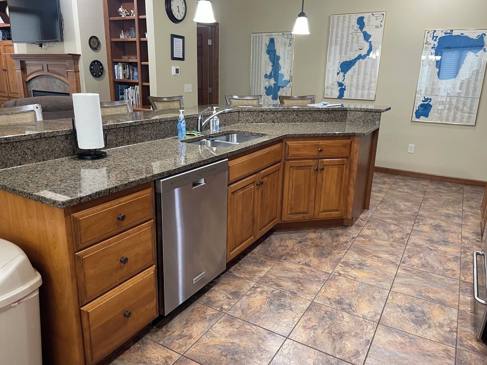 Kitchen with granite countertops