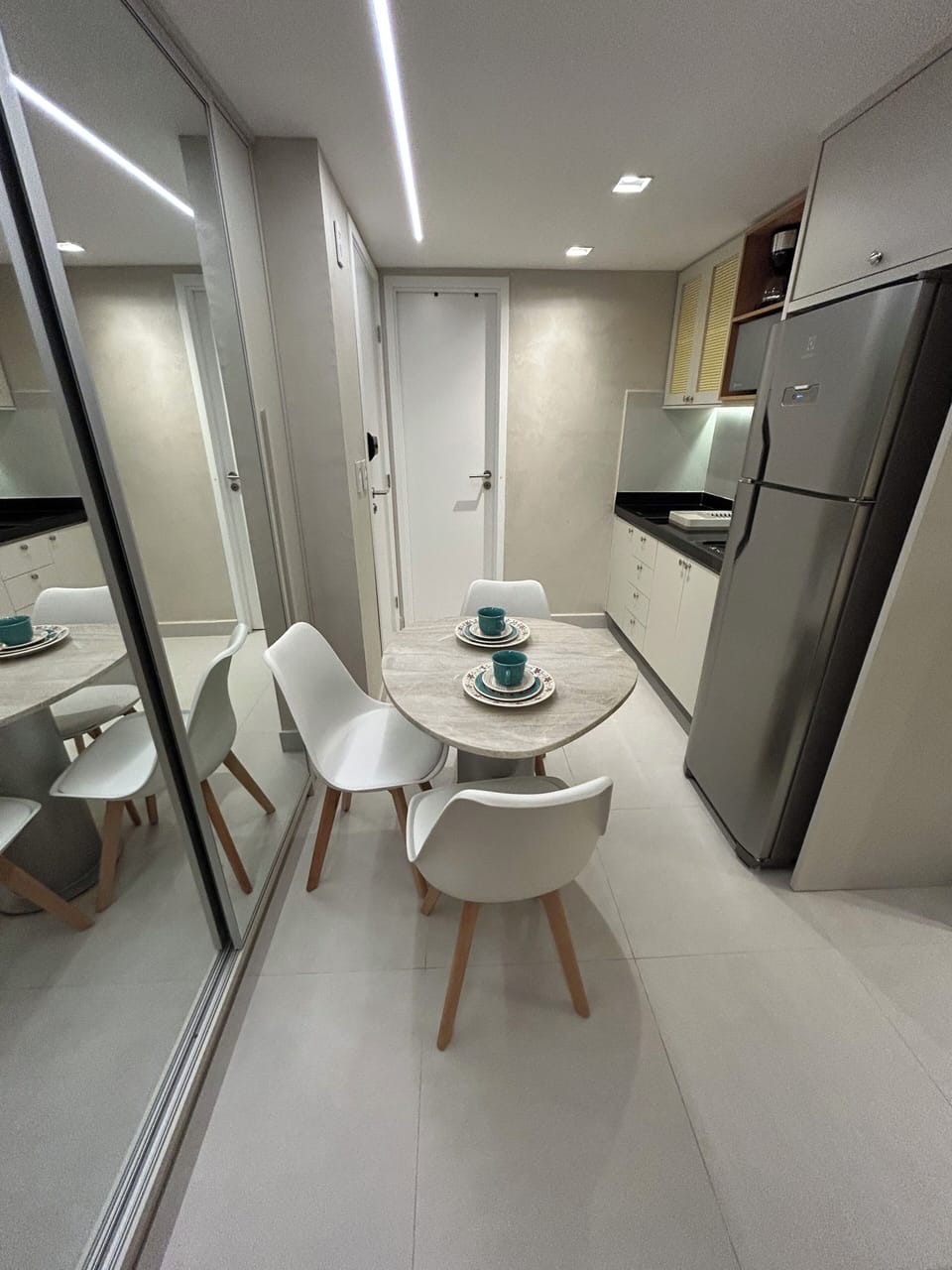 Apartment | Private kitchen | Fridge, microwave, stovetop, cookware/dishes/utensils