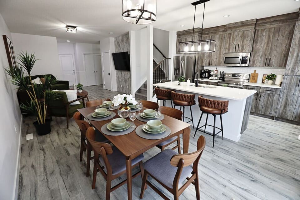 Enjoy quality time around this inviting and spacious dining table.