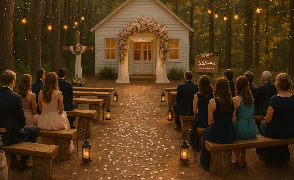 Outdoor banquet area