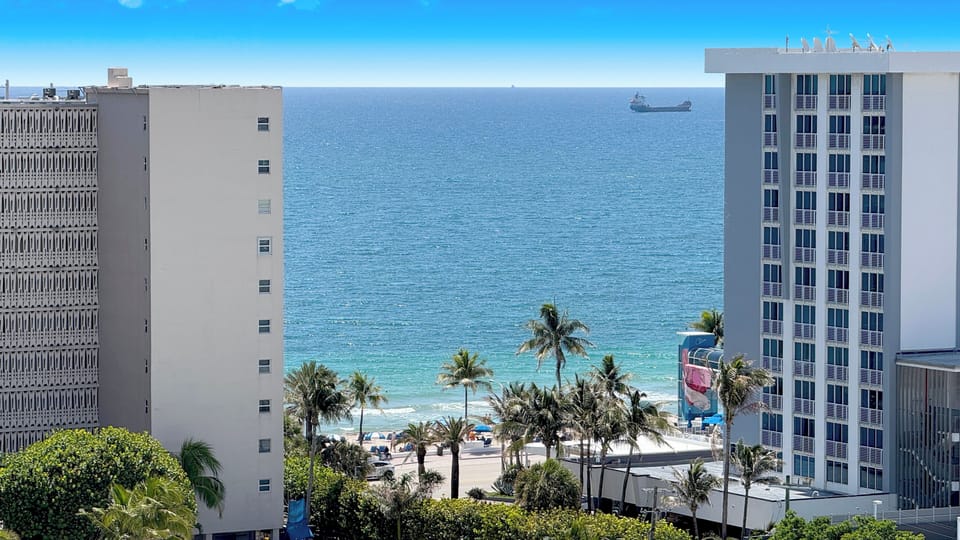 Partial ocean view from balcony.