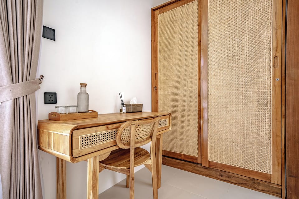 Deluxe Villa, Patio, Pool View | Egyptian cotton sheets, premium bedding, memory foam beds, desk