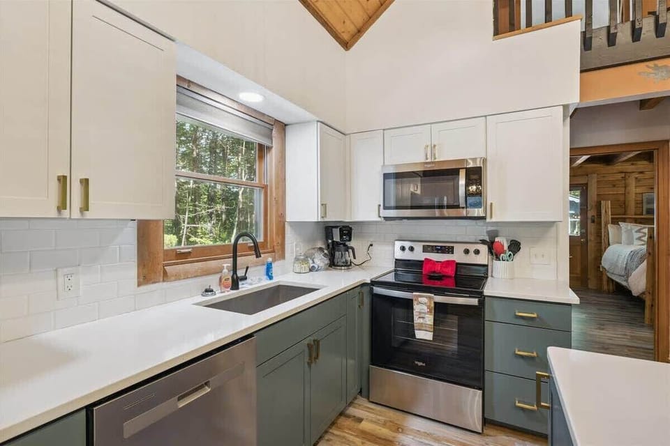 Spacious counters and cabinets for all your cooking needs.