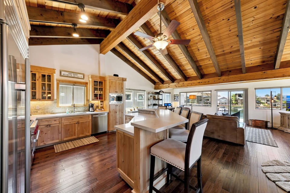 Spacious kitchen with ample counter space, high-end appliances, and open flow—perfect for cooking and gathering together.