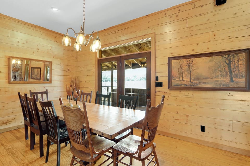 Closer view of the dining table