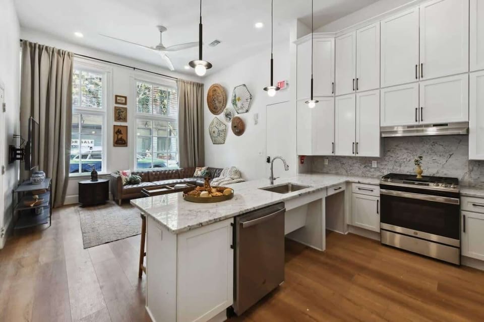 Kitchen Angle | Open Concept Kitchen Overlooking Dining and Living Area | First Floor