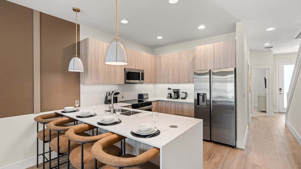 Modern Kitchen with Silver Appliances