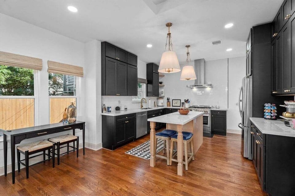 Spacious kitchen with large island and dining nook