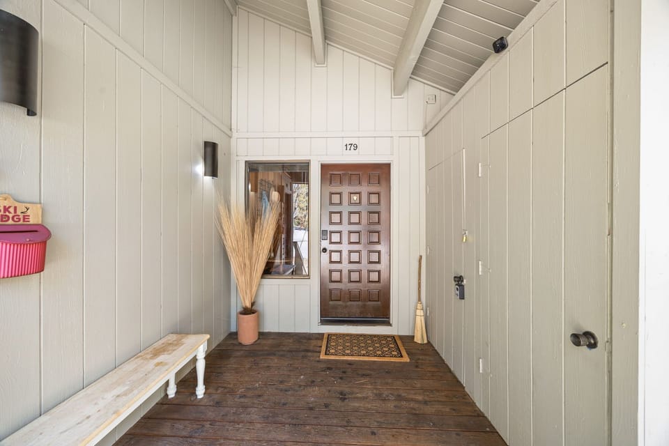 Covered entryway with bench seating