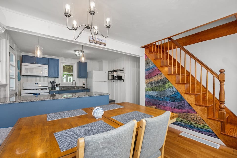 View from the dining area into the kitchen