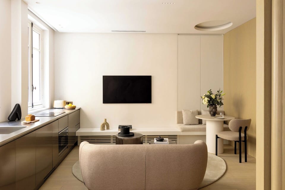 Apartment | Private kitchen | Fridge, microwave, stovetop, coffee/tea maker