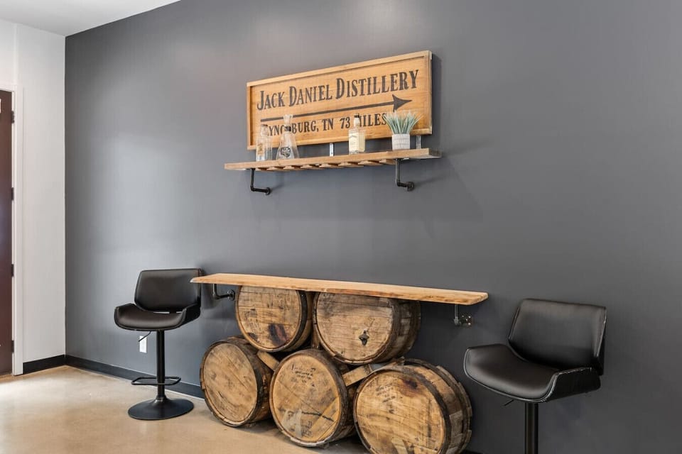 Custom Lynchburg TN Jack Daniel distillery bar area off the kitchen.