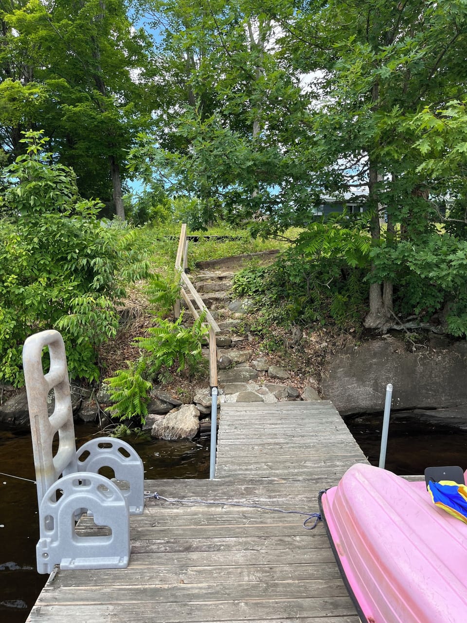 Steps to private dock