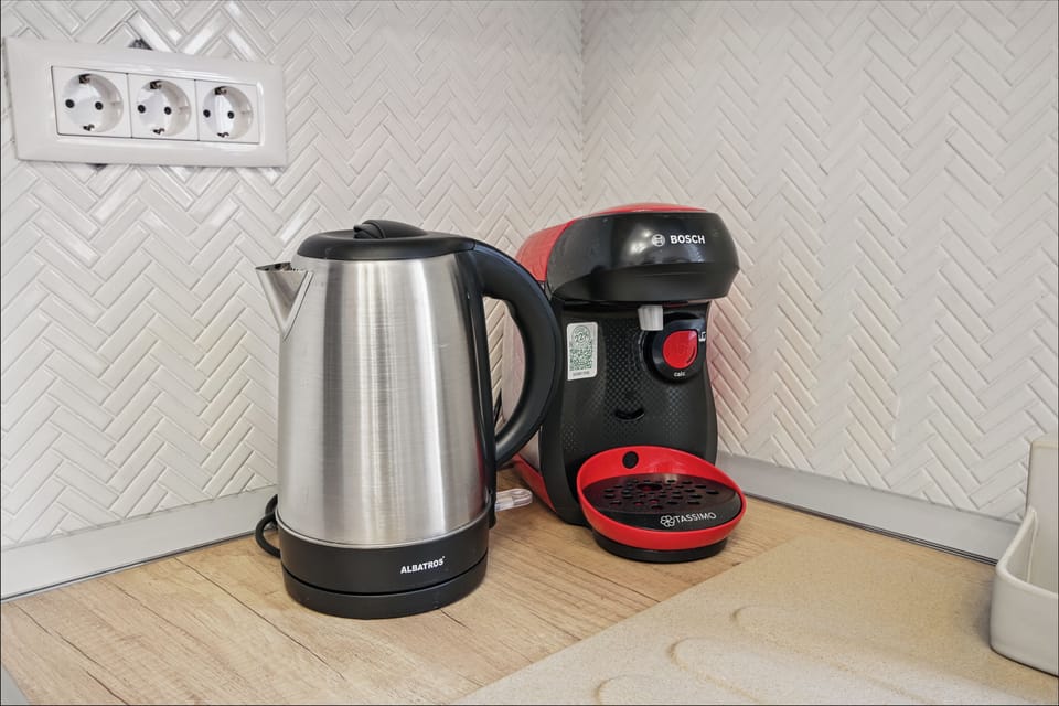 Petru Maior Apartment #2 | Private kitchen | Full-size fridge, coffee/tea maker, cookware/dishes/utensils