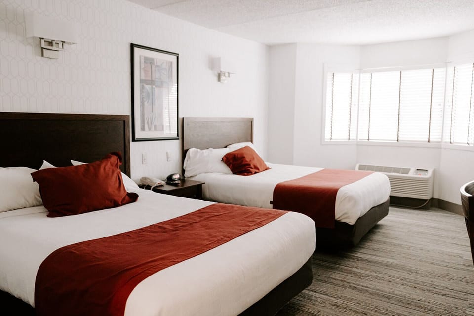 Standard Room, 2 Queen Beds, Non Smoking | Desk, iron/ironing board, free WiFi, bed sheets