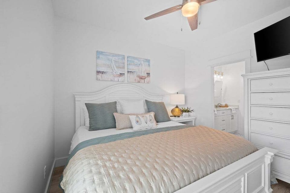 Bedroom 2 is a stunning retreat featuring a comfortable king bed and its own ensuite bathroom.