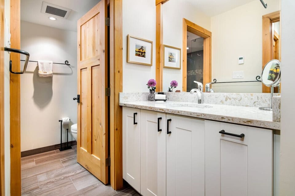 A sleek, modern bathroom with a clean and elegant finish.