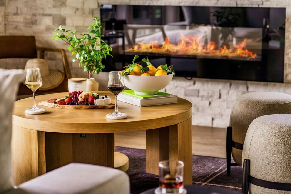 Electric fireplace in the living room