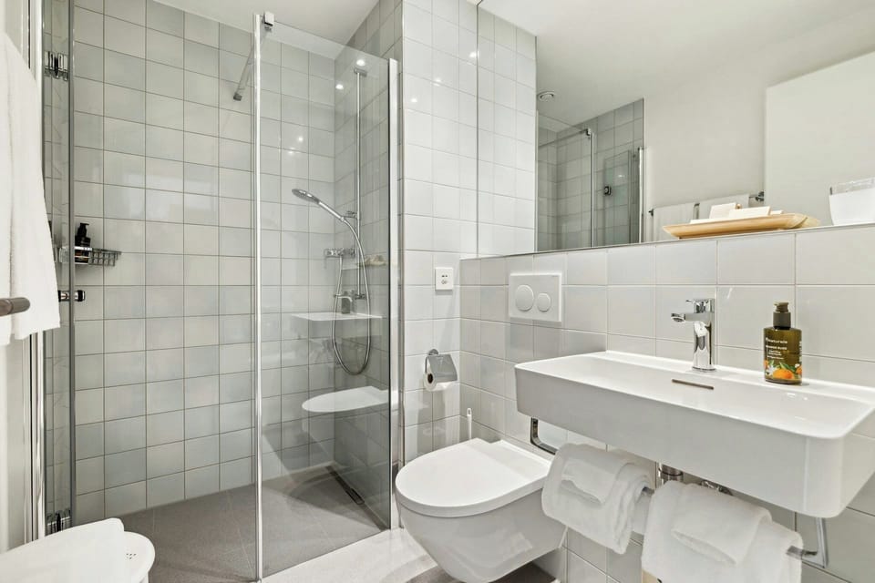 Free toiletries, hair dryer, towels