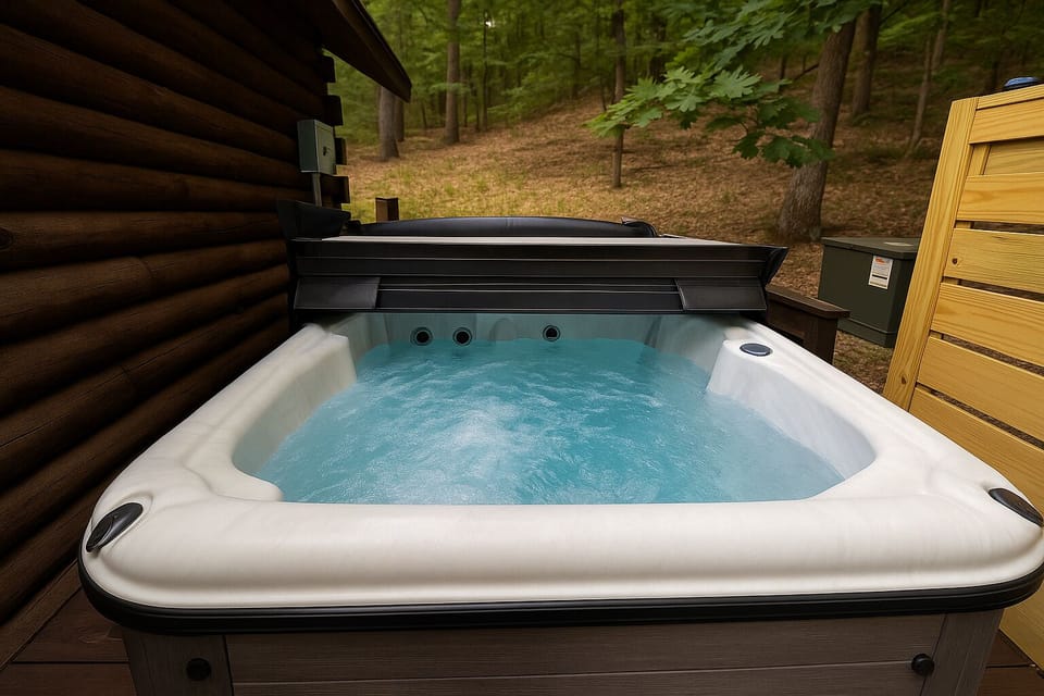 Unwind under the stars in your private hot tub tucked away in the trees. It is the ultimate way to soothe sore muscles after hiking the nearby trails, offering total peace and quiet just minutes from the heart of Eureka Springs.