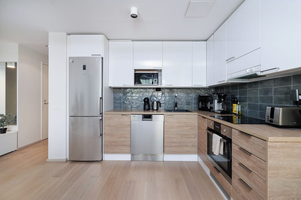 Comfort Apartment, Balcony, Courtyard View | Private kitchen | Full-size fridge, microwave, oven, stovetop