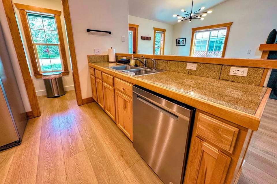 This kitchen has everything you'll need to whip up meals for the whole group.