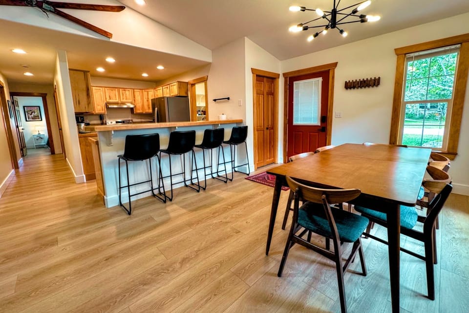 The home's open layout ensures that no one is ever left out of the fun.