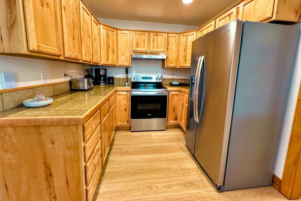 This kitchen has everything you'll need to whip up meals for the whole group.