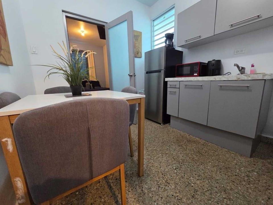 Gallery Apartment | Private kitchen | Fridge, microwave, stovetop, coffee/tea maker