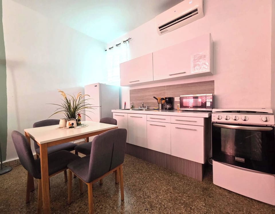 Family Studio Suite | Private kitchen | Fridge, microwave, stovetop, coffee/tea maker