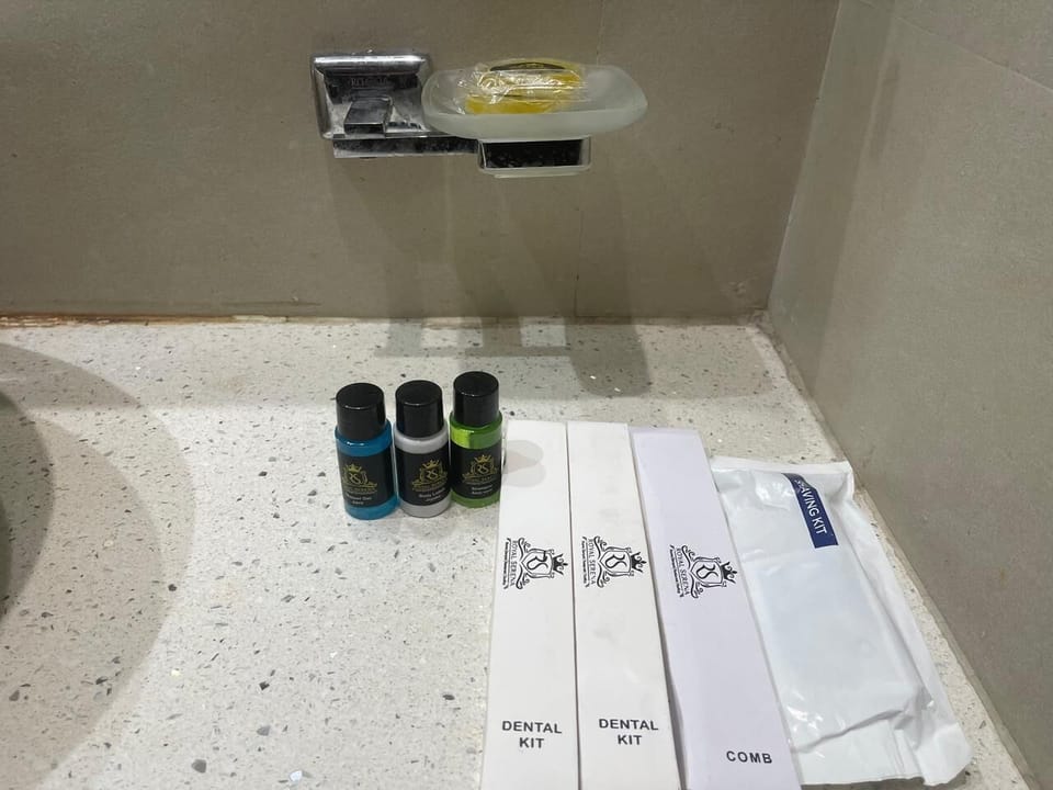 Towels, soap, shampoo