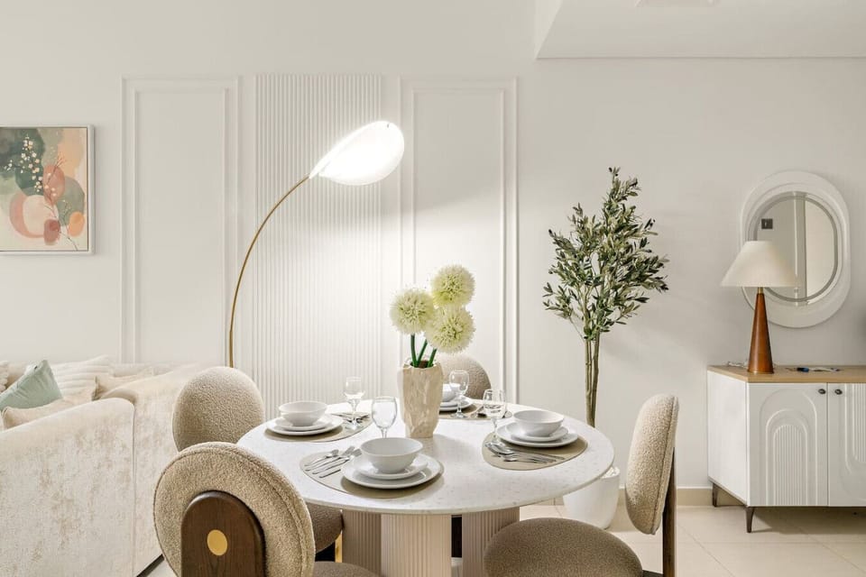 Dining Area: Bright modern space perfect for intimate meals and laughter-filled gatherings!