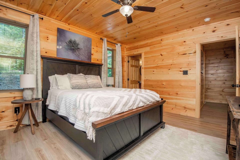 Relax in this beautifully styled retreat with nature views and rustic charm, in your own master bedroom.