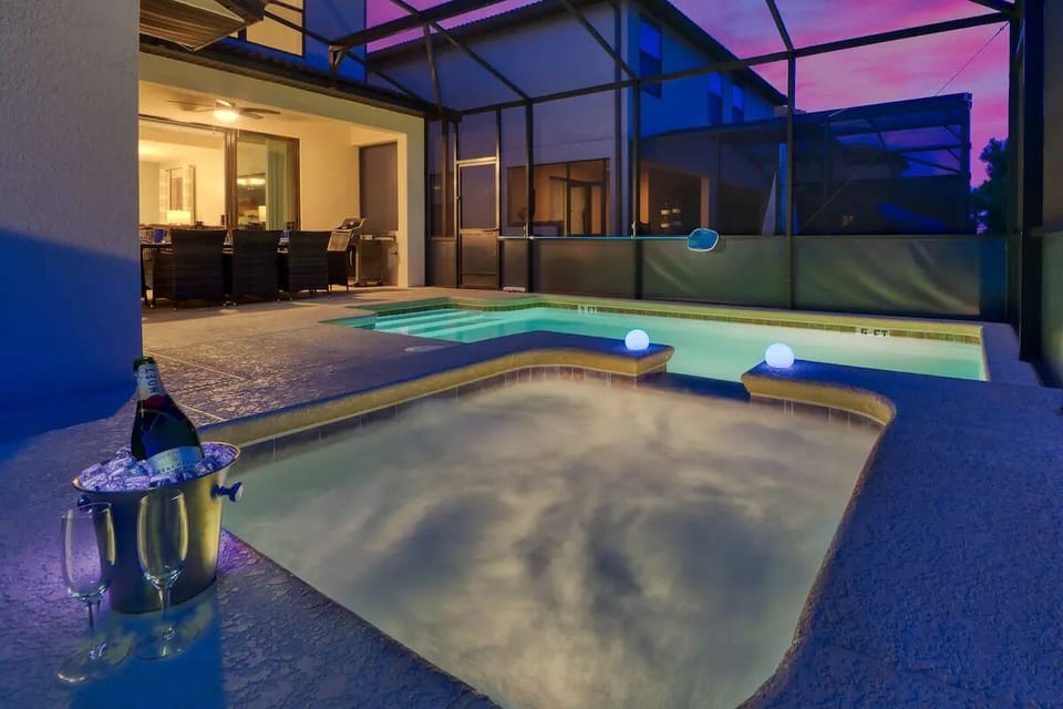 Backyard at night