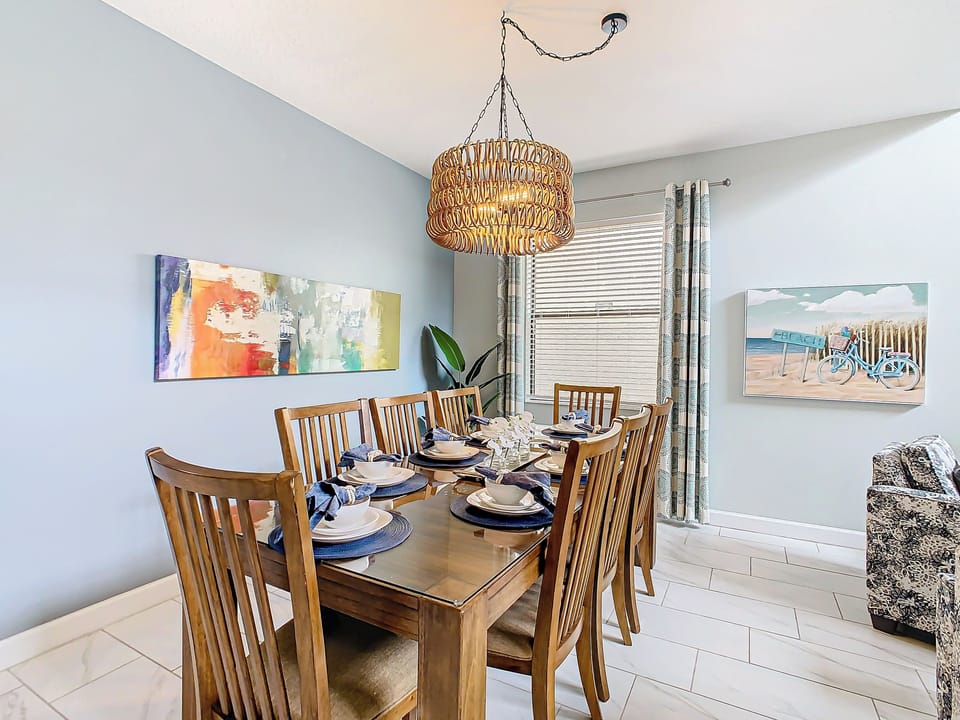 Dining room with seating for 8.