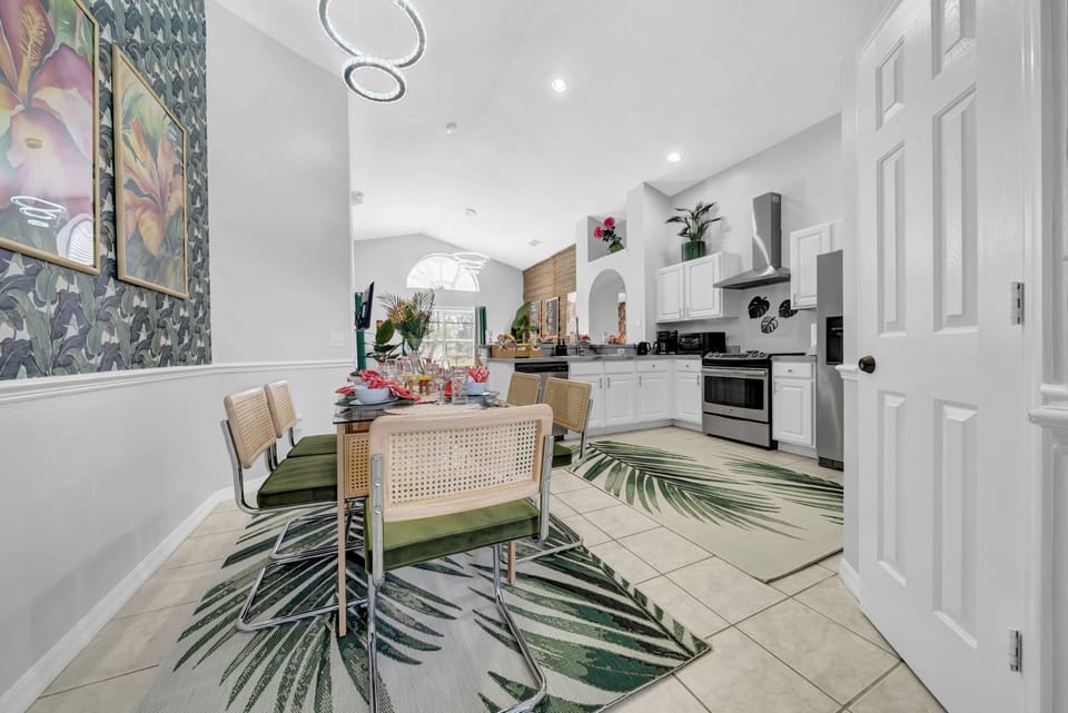 Wicker chairs for the dining area