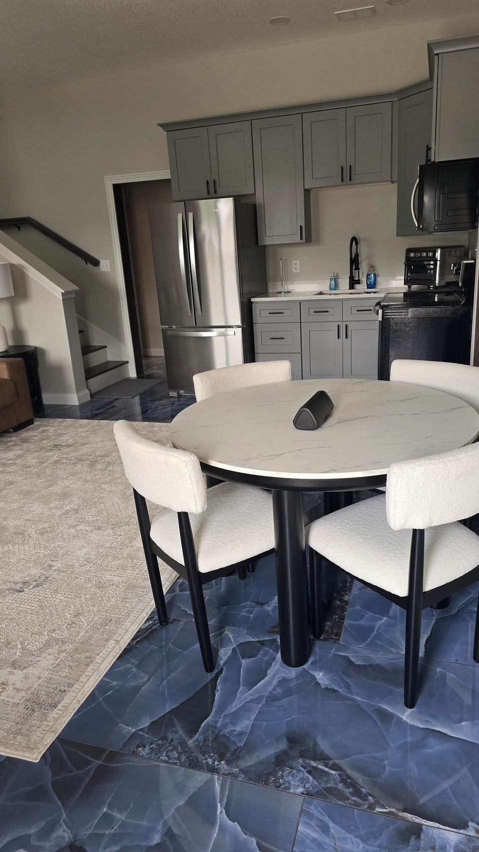 Kitchen off the pool and entry