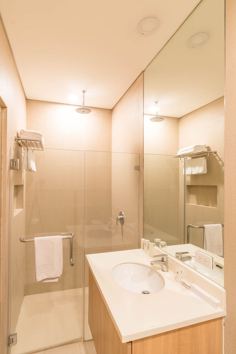 Deluxe Double Room | Bathroom | Shower, rainfall showerhead, free toiletries, hair dryer