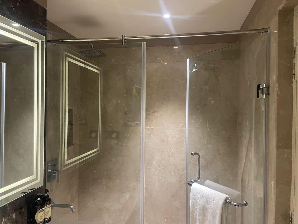 Deluxe Double Room | Bathroom | Shower, towels, soap, shampoo