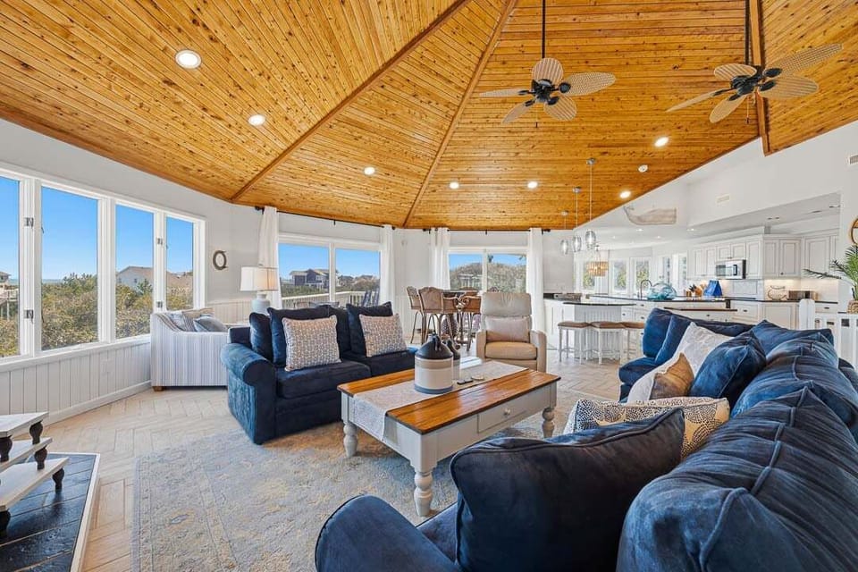 Top-Level Living Room with Deck Access