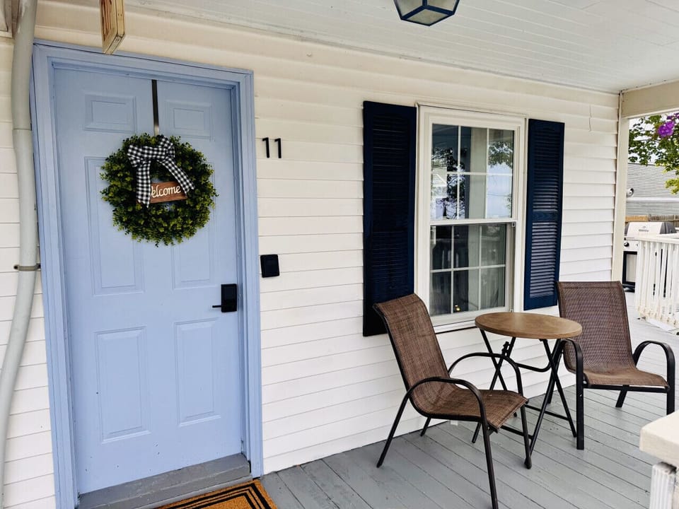 Entrance Door with private patio furniture