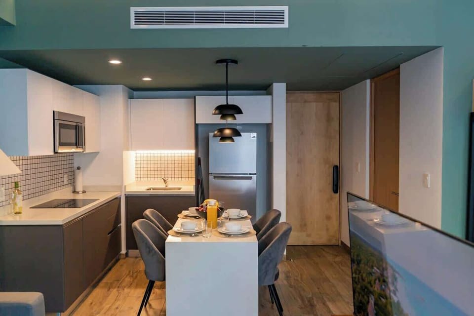 Dining area and studio interior
