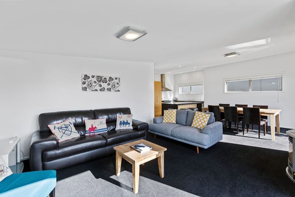 Sunny open plan living and dining area.