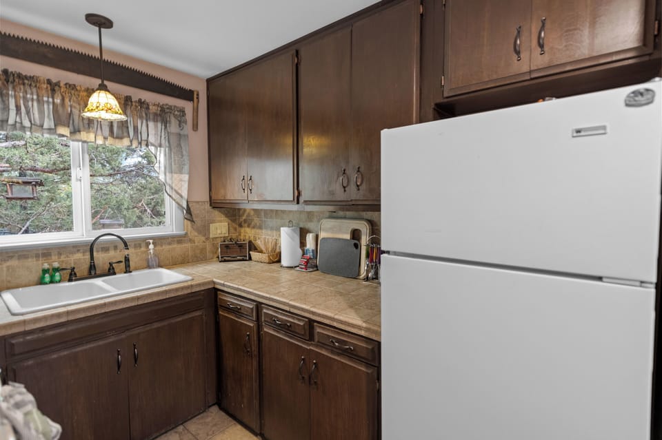 Electric kettle, toaster, blender, paper towels