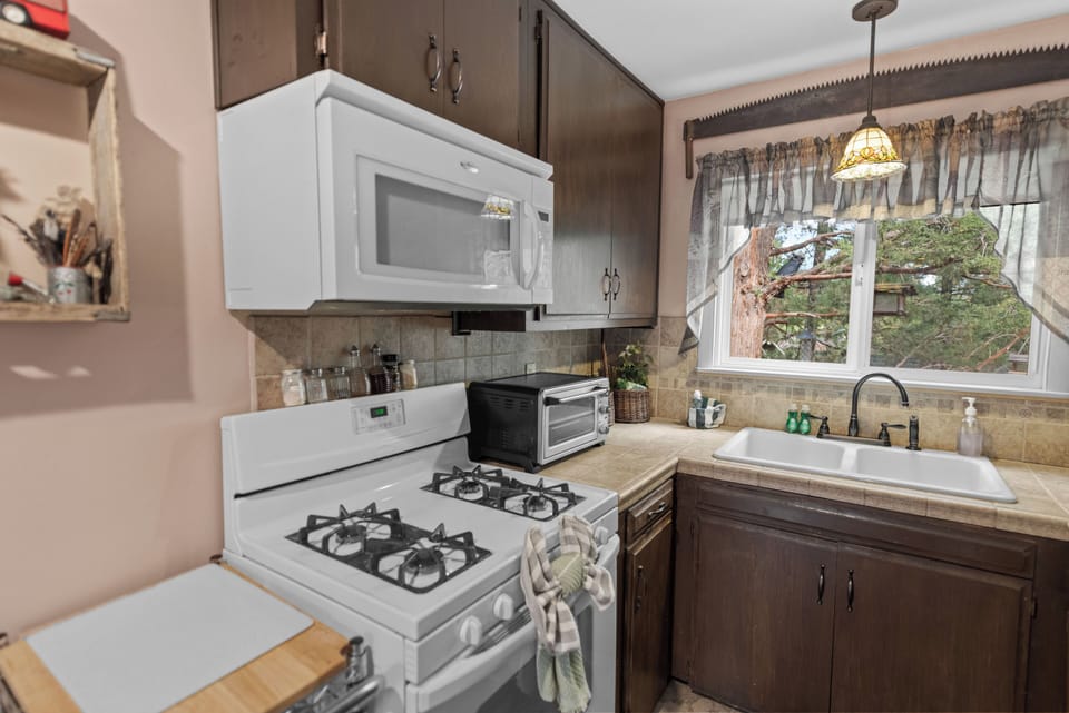 Electric kettle, toaster, blender, paper towels